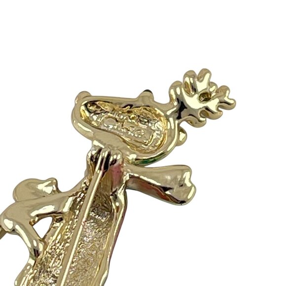Vintage AJC Enamel Christmas Reindeer Ski Brooch Pin 2'' - Picture 8 of 8